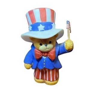 1993 Lucy Rigg Enesco Lucy & Me Patriotic Uncle Sam USA Flag Porcelain Figurine